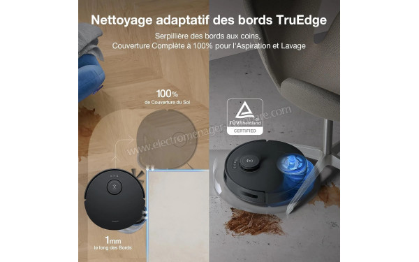 ECOVACS DEEBOT T30S Pro Omni Gen2 Noir - Technologie de nettoyage des bords TrueEdge