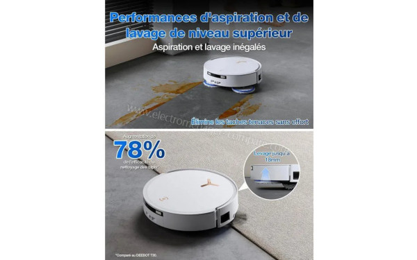 ECOVACS DEEBOT T50 Max Pro Omni Gen 2 Blanc - Performances d'aspiration et de lavage de niveau sup&eacute;rieur