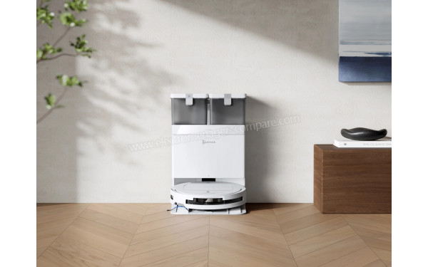 ECOVACS DEEBOT T50 Omni Blanc - Vue sur base de chargement