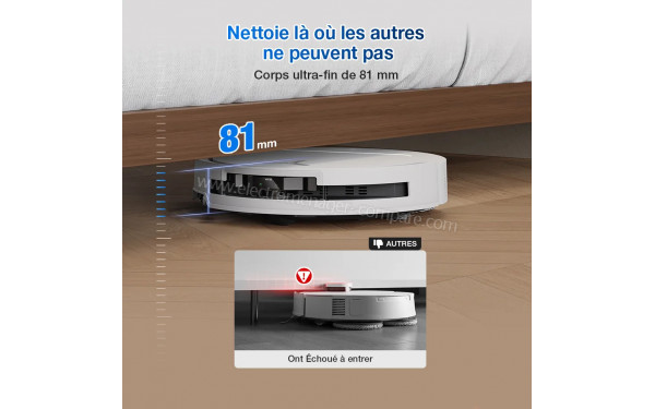 ECOVACS DEEBOT T50 OMNI Gen2 Blanc - Dimensions