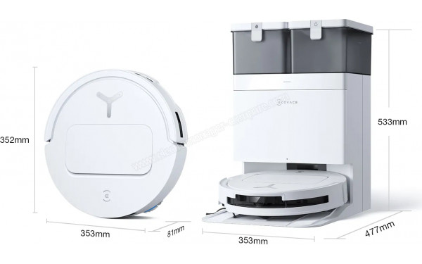 ECOVACS DEEBOT T50 OMNI Gen2 Blanc - Dimensions