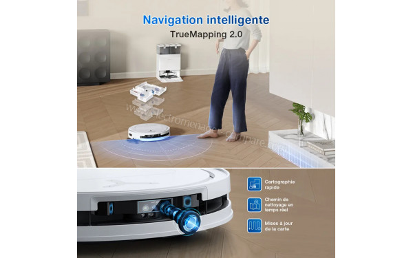 ECOVACS DEEBOT T50 OMNI Gen2 Blanc - TrueMapping 2.0