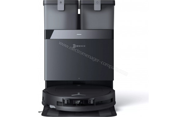 ECOVACS DEEBOT T50 Pro Omni Gen2 Noir - Vue de face sur la base de chargement