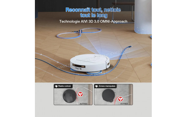 ECOVACS DEEBOT T50 Pro Omni Gen2 Blanc - Technologie AIVI 3D 3.0 OMNI-Approach