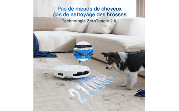 ECOVACS DEEBOT T50 Pro Omni Gen2 Blanc - Technologie ZeroTangle