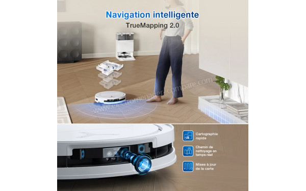 ECOVACS DEEBOT T50 Pro Omni Gen2 Blanc - Technologie TrueMapping 2.0