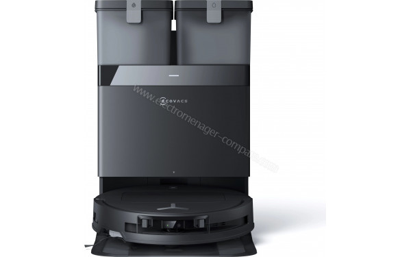 ECOVACS DEEBOT T50 Pro Omni Noir - Vue de face sur la base de chargement