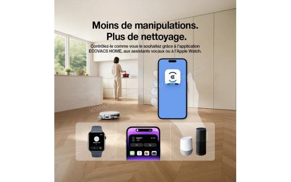 ECOVACS DEEBOT T90 Max Omni Blanc - Application pour smartphones ou tablettes