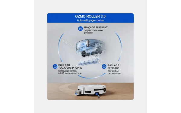 ECOVACS DEEBOT T90 Max Omni Blanc - OZMO ROLLER 3.0