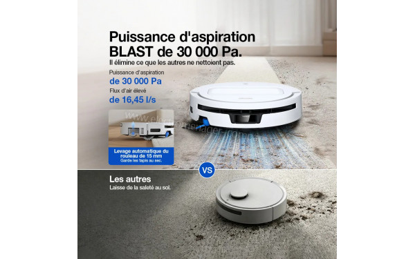 ECOVACS DEEBOT T90 Max Omni Blanc - Puissance d'aspiration