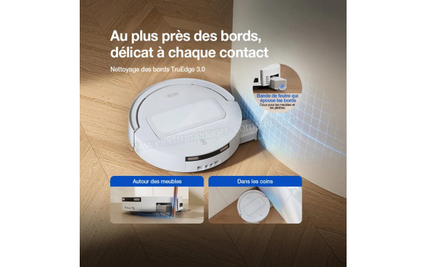 ECOVACS DEEBOT T90 Max Omni Blanc - Nettoyage des bords TruEdge 3.0