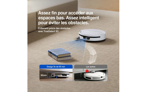 ECOVACS DEEBOT T90 Max Omni Blanc - Evitement pr&eacute;cis des obstacles avec TrueDetect 3D