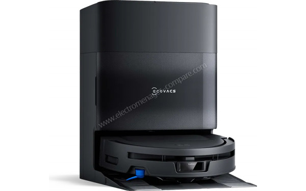 ECOVACS DEEBOT T90 Max Omni Noir - Vue de 3/4 gauche sur la station de chargement