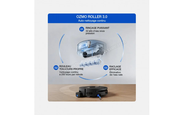 ECOVACS DEEBOT T90 Max Omni Noir - OZMO ROLLER 3.0