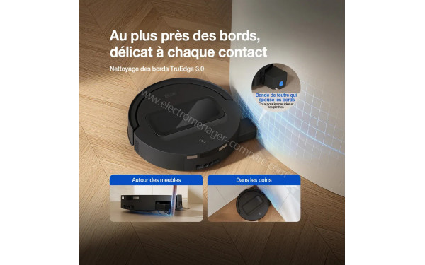ECOVACS DEEBOT T90 Max Omni Noir - Nettoyage des bords TruEdge 3.0