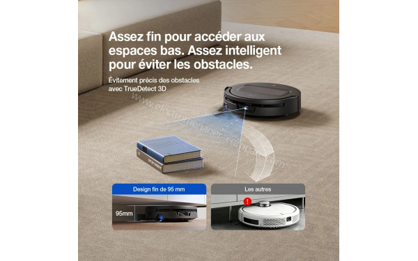 ECOVACS DEEBOT T90 Max Omni Noir - Evitement pr&eacute;cis des obstacles avec TrueDetect 3D