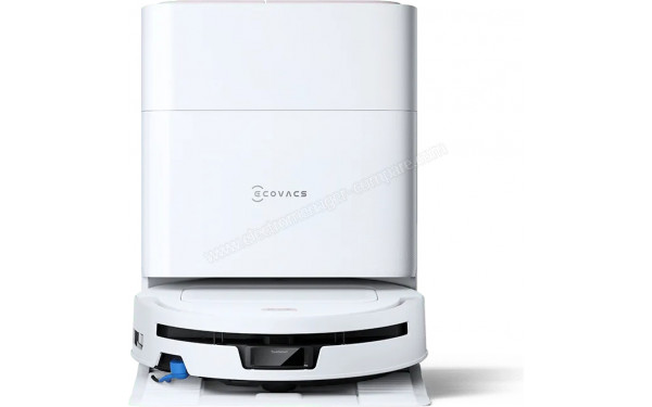 ECOVACS DEEBOT T90 Max Pro Omni Blanc - Vue de face sur la base de chargement