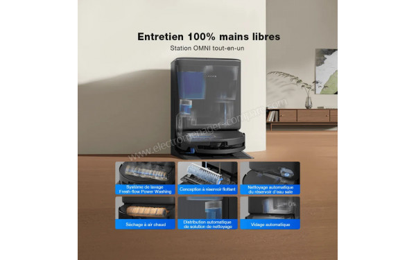 ECOVACS DEEBOT T90 PRO OMNI Care Kit Noir - Station OMNI tout-en-un