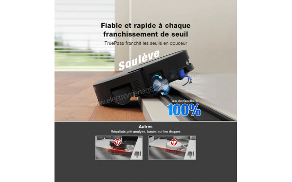 ECOVACS DEEBOT T90 PRO OMNI Care Kit Noir - Syst&egrave;me d'ascension m&eacute;canique TruePass