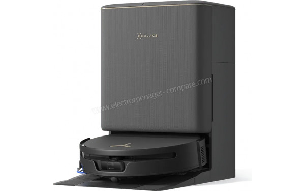 ECOVACS DEEBOT T90S Pro Omni Noir - Vue de 3/4 droite sur la station de chargement