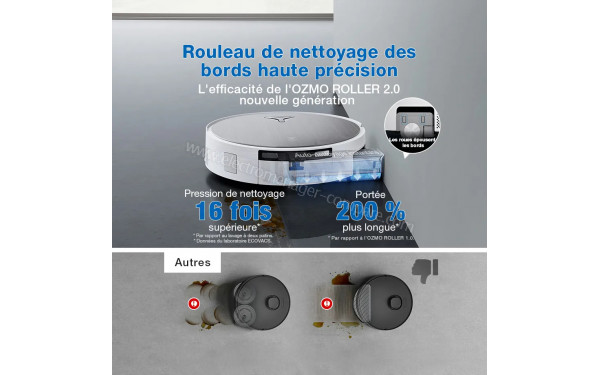 ECOVACS DEEBOT X11 Pro Omni Blanc - OZMO ROLLER 2.0
