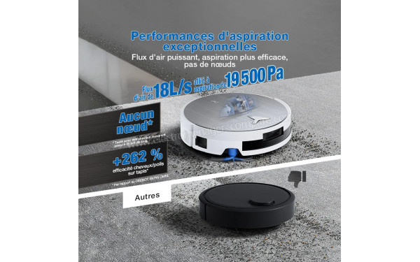 ECOVACS DEEBOT X11 Pro Omni Blanc - Puissance d'aspiration
