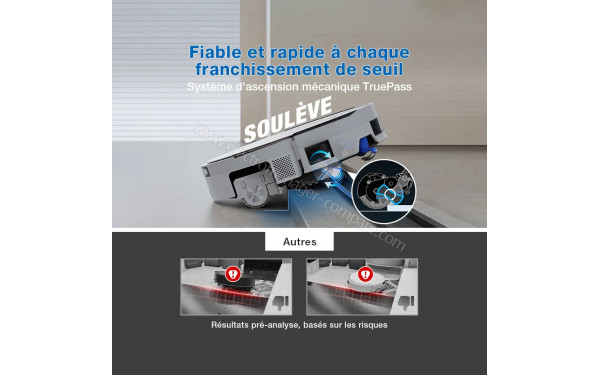 ECOVACS DEEBOT X11 Pro Omni Blanc - Syst&egrave;me d'ascension m&eacute;canique TruePass