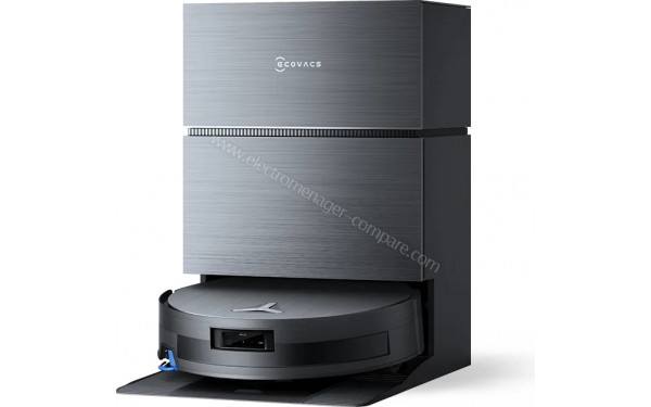 ECOVACS DEEBOT X11 Pro Omni - Vue de 3/4 droite sur la base de chargement