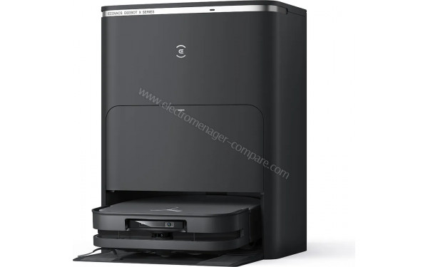 ECOVACS DEEBOT X5 Pro Omni Noir - Vue de 3/4 droite sur la station de chargement