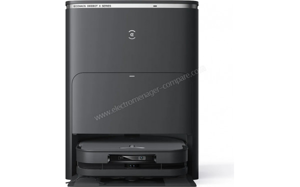 ECOVACS DEEBOT X5 Pro Omni Noir - Vue de face sur la station de chargement