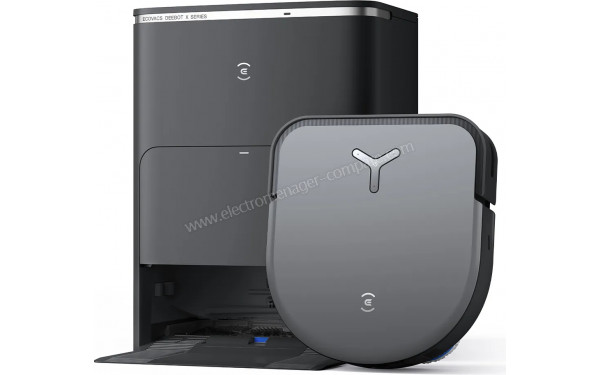 ECOVACS DEEBOT X5 Pro Omni Noir - Vue de dessus et station de chargement