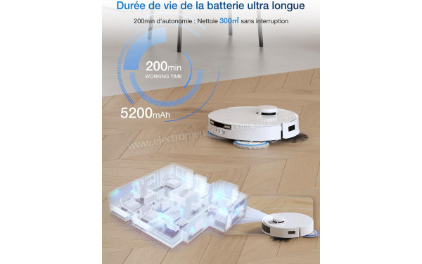 ECOVACS DEEBOT T30C Pro Omni Gen 2 Blanc - Autonomie jusqu'&agrave; 200 minutes