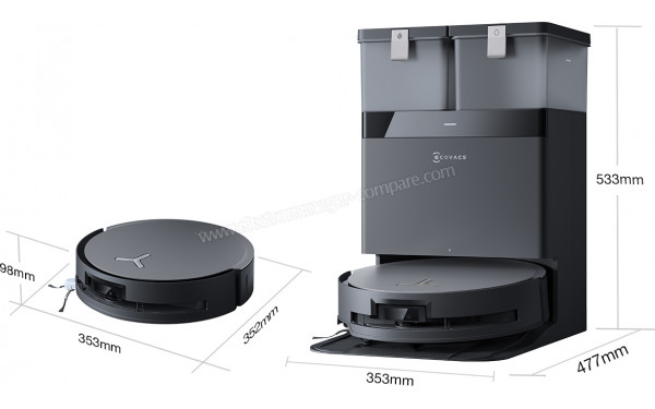 ECOVACS DEEBOT X8 Omni Noir - Dimensions