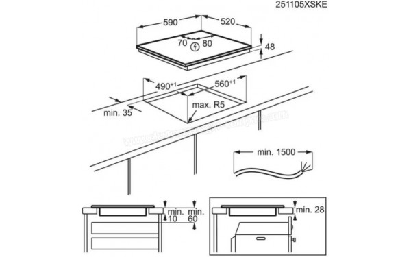 ELECTROLUX CIB60320CL - Dimensions