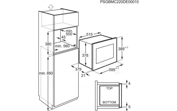 ELECTROLUX CMS4253TMX 2025 - Dimensions