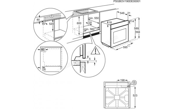 ELECTROLUX COX8P08WH - Dimensions