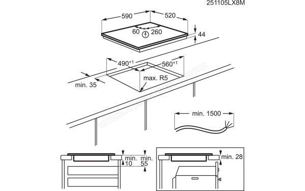 ELECTROLUX DAB60320CL - Dimensions