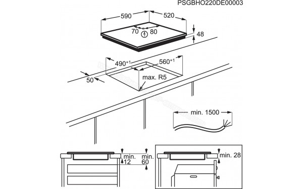 ELECTROLUX DIB60320CK - Dimensions