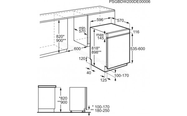 ELECTROLUX E62IB200SX - Dimensions