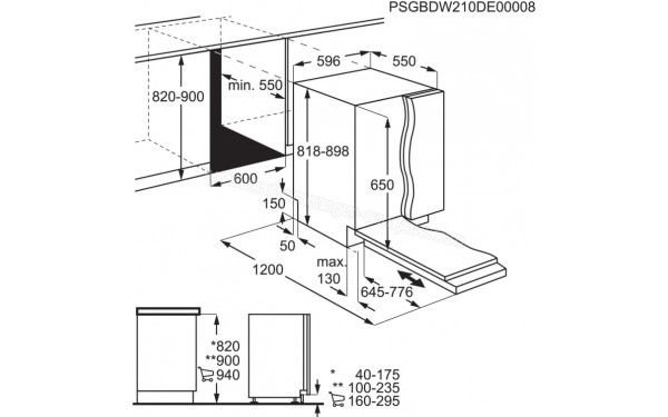 ELECTROLUX E62LC212S - Dimensions