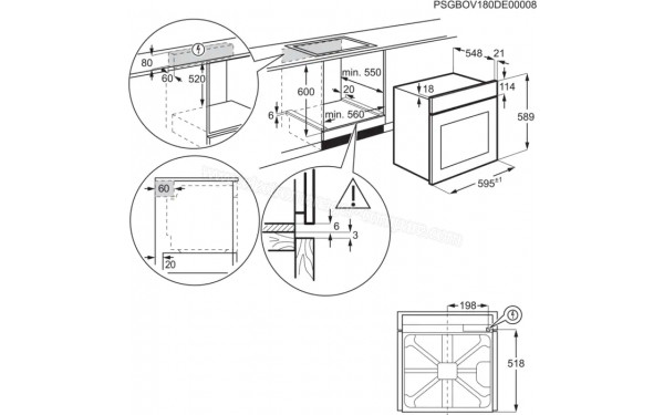 ELECTROLUX EBF4P46X - Dimensions