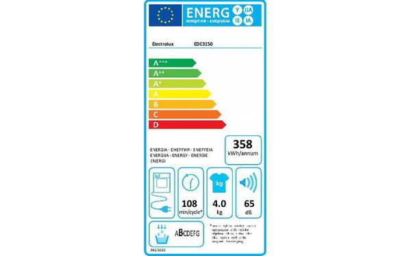 ELECTROLUX EDC3150 - &Eacute;tiquette &eacute;nergie