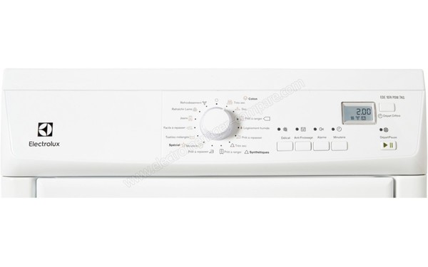 ELECTROLUX EDE1074PDW - Panneau de commandes (cr&eacute;dit : Boulanger)