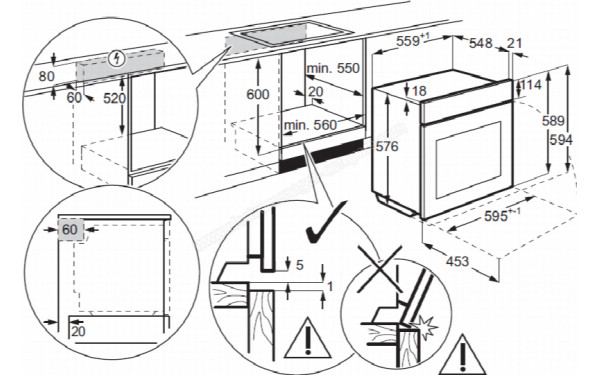 ELECTROLUX EDF4P46X2 - Dimensions