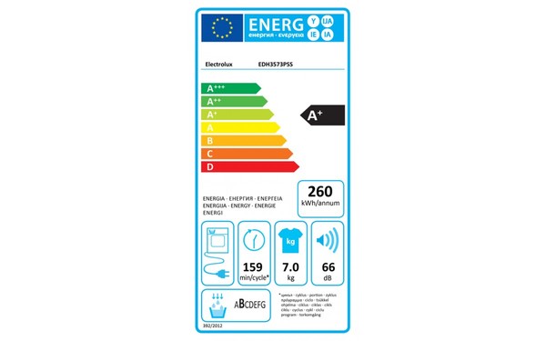 ELECTROLUX EDH3573PSS - &Eacute;tiquette &eacute;nergie