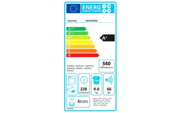 ELECTROLUX EDH3796PDE - &Eacute;tiquette &eacute;nergie
