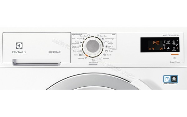 ELECTROLUX EDH3989TDW - Panneau de commandes (cr&eacute;dit : Darty)