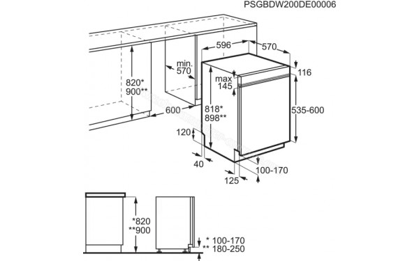 ELECTROLUX EEA47201IX - Dimensions