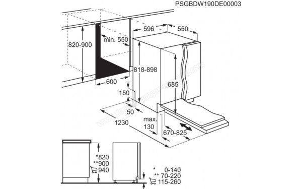 ELECTROLUX EEC67200L - Dimensions