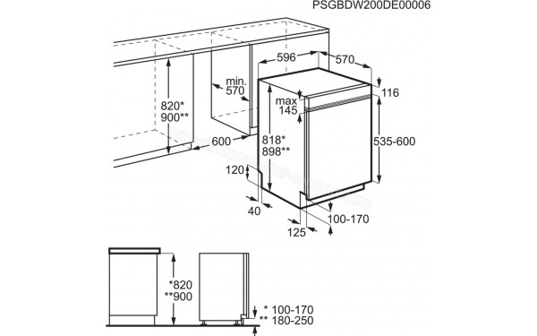 ELECTROLUX EES48400IX - Dimensions
